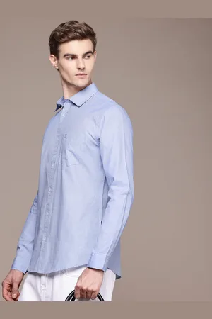 French Connection Men Premium Slim Fit Pure Cotton Slub Casual Shirt