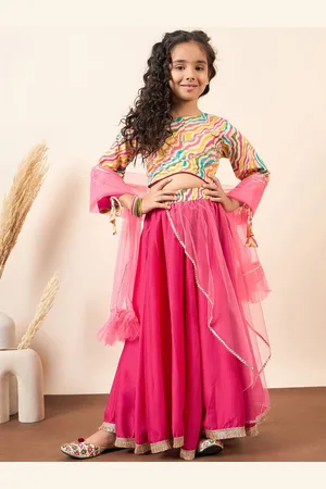 Stylo Bug Girls Printed Ready to Wear Lehenga & Blouse With Dupatta