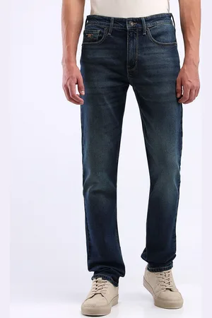 Flying Machine Men Straight Fit Mid-Rise Cotton Light Fade Stretchable Jeans