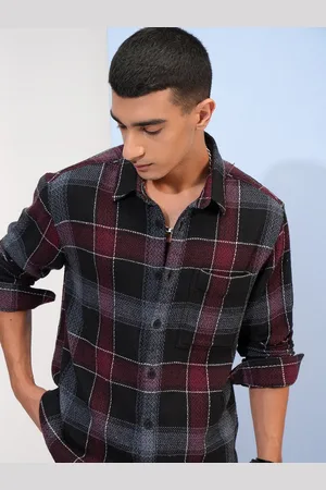Highlander Men Oversized Textured Dobby Overshirt