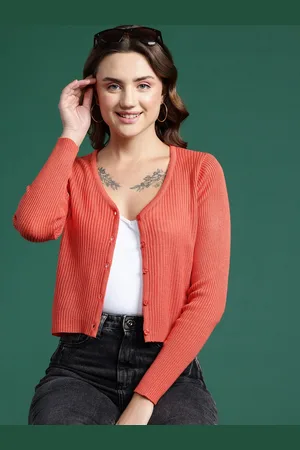 DressBerry Ribbed Crop Cardigan