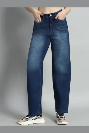 BAESD Women Flared High-Rise Heavy Fade Stretchable Jeans