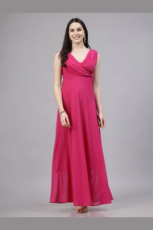 Aayu Sleeveless Solid Georgette Maxi Dress