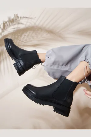 Peach Flores Women Leather Chelsea Boots