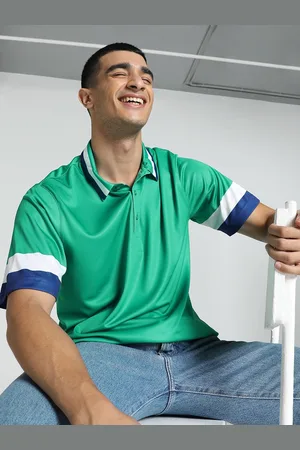 PUMA Mens Solid Relaxed Fit Polo Collar Tshirt
