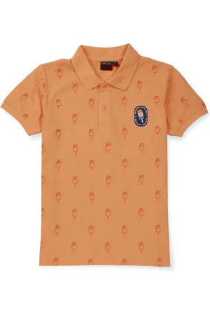 Gini and Jony Boys Conversational Printed Polo Collar Cotton T-shirt