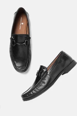 Louis Philippe Men Semi- Formal Leather Horsebit Loafers