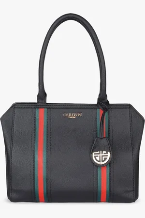 Carlton London Striped Structured Handheld Bag