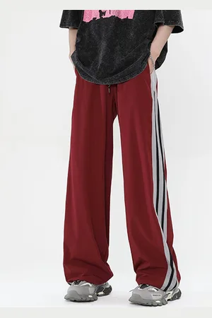 Stylecast Men Striped Relaxed-Fit Mid-Rise Track Pants