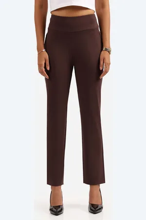 BlissClub Women Tailored Straight Fit High-Rise Trouser