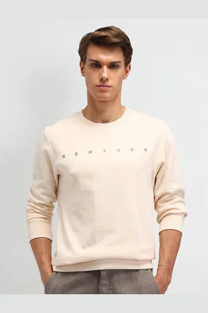 Arrow Men Brand Logo Printed Round Neck Pure Cotton Sweatshirt