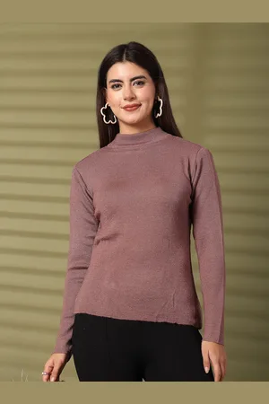 Clora Creation Women High Neck Woollen Top