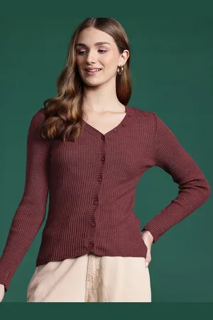 DressBerry Women Ribbed Acrylic Cardigan