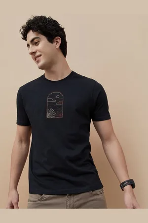 Lifestyle Men Graphic Printed Round Neck Cotton T-shirt