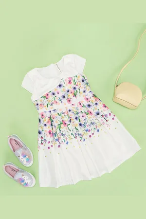 Pantaloons Girls Floral Printed Fit & Flare Dress