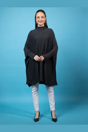 Anouk Charcoal High Neck Long Sleeves Tunic