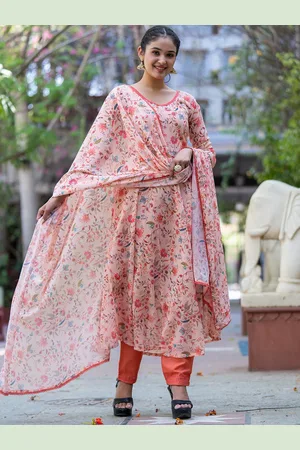 ASPORA Women Floral Printed Empire Kurta with Trousers & With Dupatta