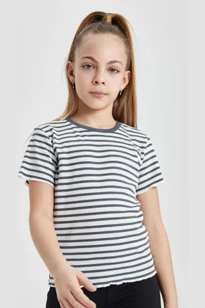 DeFacto Girls Striped Pockets T-shirt