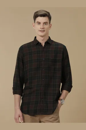 Linen Club Men Checked Contemporary Slim Fit Casual Shirt