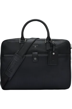Da Milano Unisex Textured Leather Laptop Bag
