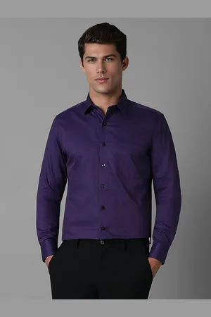 Louis Philippe Men Spread Collar Solid Cotton Slim Fit Formal Shirt