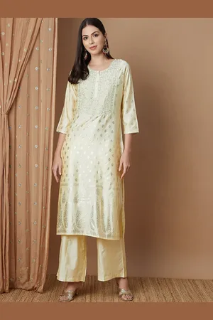 Lifestyle Ethnic Motifs Woven Design Zari Work Kurta With Trousers & Dupatta