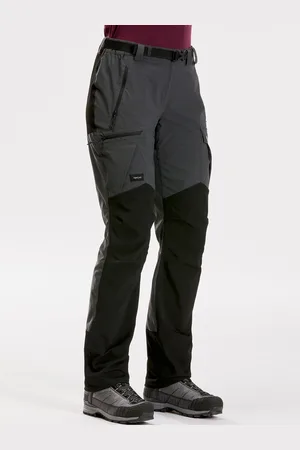 DECATHLON Women Black & Grey Dry Fit Water Repellent Trekking Pants