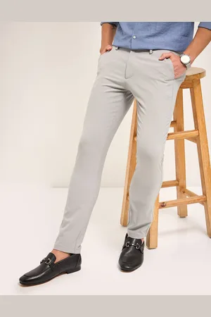 The Bear House Men Slim Fit 4 Way Stretch Formal Trousers