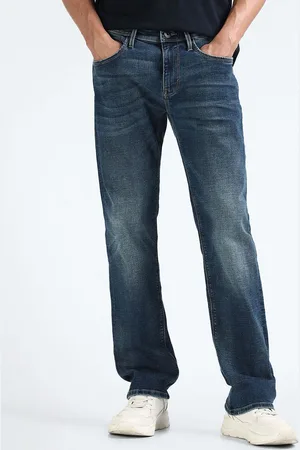 Flying Machine Men Straight Fit Heavy Fade Stretchable Jeans