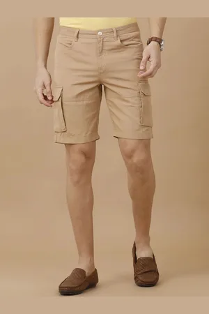 Linen Club Men Slim Fit Mid Rise Solid Shorts
