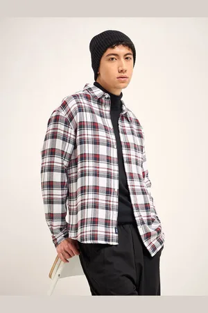 The Bear House Men Tartan Checked Cotton Relaxed Fit Casual Shirt