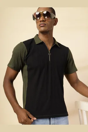 Rigo Men Colourblocked Polo Collar T-shirt