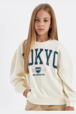 DeFacto Girls Printed Hooded Sweatshirt