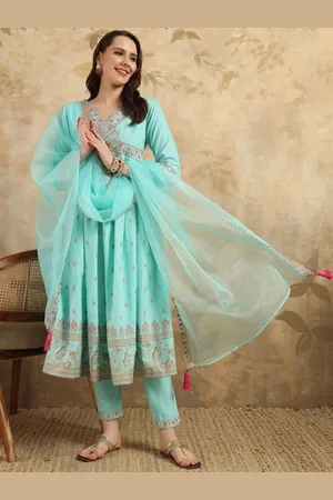 Lilots Ethnic Motifs Embroidered Anarkali Kurta With Trouser & Dupatta
