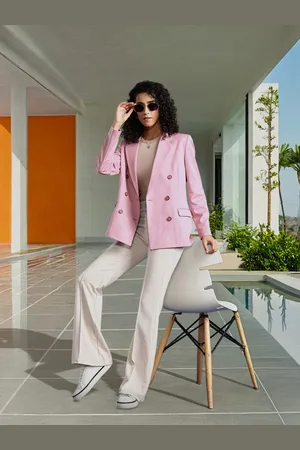 Mast & Harbour Double-Breasted Shoulder Padded Blazer
