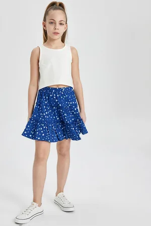 DeFacto Girls Floral Printed Flared Above Knee Skirts