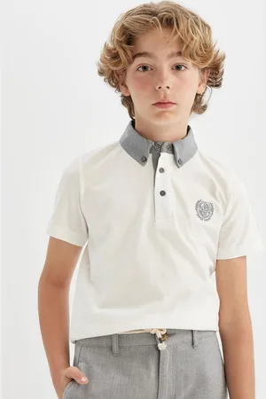 DeFacto Boys Solid Polo Collar Cotton T-shirt