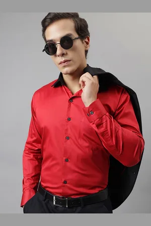 HANCOCK Men Slim Fit Opaque Party Shirt