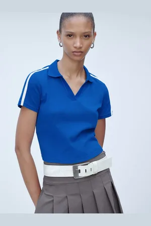 MANGO Cotton Polo Collar T-shirt