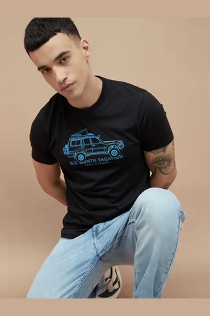 Lifestyle Men Dry Fit Graphic Printed Round Neck Cotton T-shirt