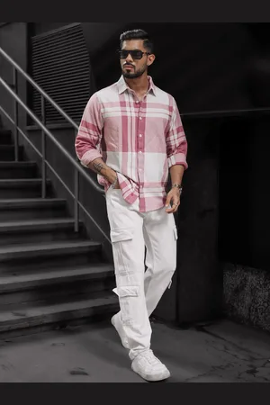 Powerlook Men Spread Collar Tartan Checked Casual Shirt
