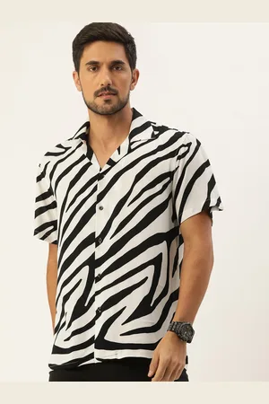 HANCOCK Men Comfort Opaque Zebra Printed Casual Shirt