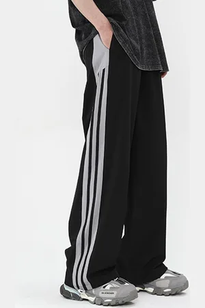 Stylecast Men Striped Relaxed-Fit Mid-Rise Track Pants