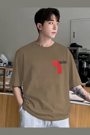 clafoutis Men Typography Printed Drop-Shoulder Sleeves T-shirt
