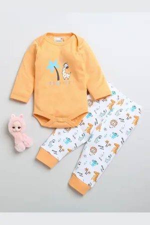 BUMZEE Infants Boys Printed Pure Cotton Bodysuit & Pyjama