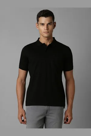 Louis Philippe Men Solid Polo Collar Cotton T-Shirt