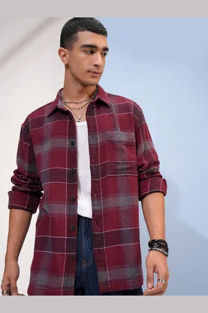 Highlander Men Oversized Textured Dobby Overshirt