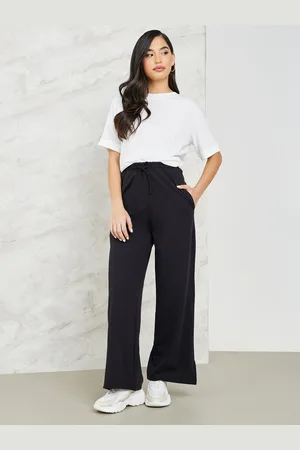 Styli Women Mid Rise Flared-Fit Track Pants With Side Slit
