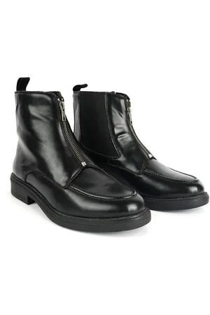 MONKSTORY Men PU High-Top Cosmopolitan Zip-Up Boots