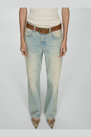 MANGO Women Pure Cotton Straight Fit Light Fade Jeans